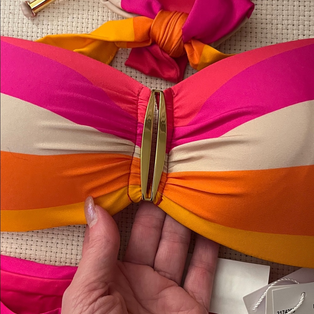 NWT NEW Trina Turk Pink and Orange Bikini Set - Picture 3 of 6